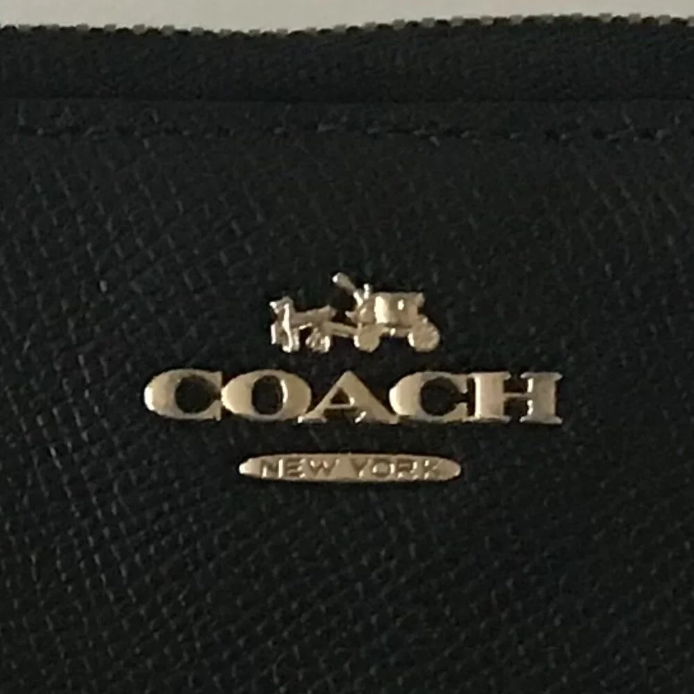 Coach Black Leather Zip Wristlet Wallet - Picture 5 of 11